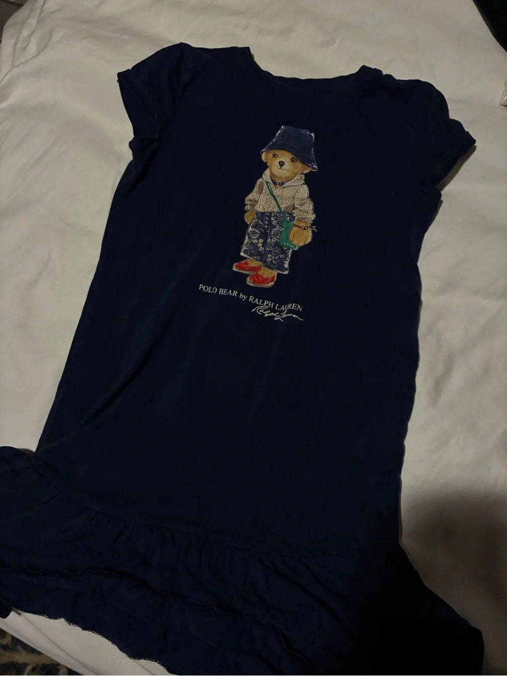 Polo by Ralph Lauren Navy Tee Dress with Polo Bear Graphic